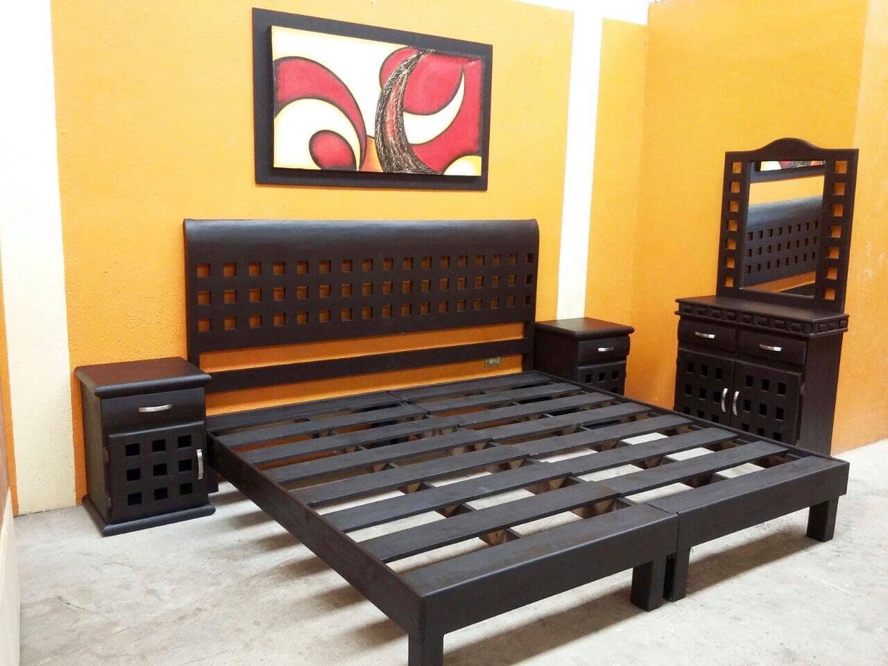 Recamara King Size Modelo De Cuadros 5 Piezas Muebleria En Campeche Muebles La Parla Del Sur